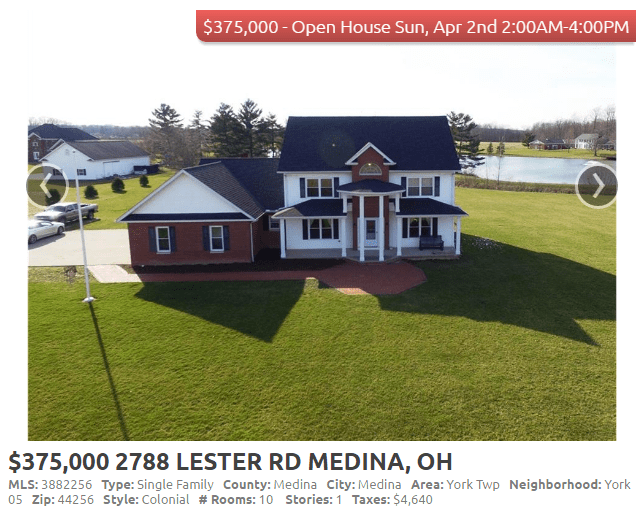 OPEN HOUSE ! Acreage Medina OH Homes MLS 3882256